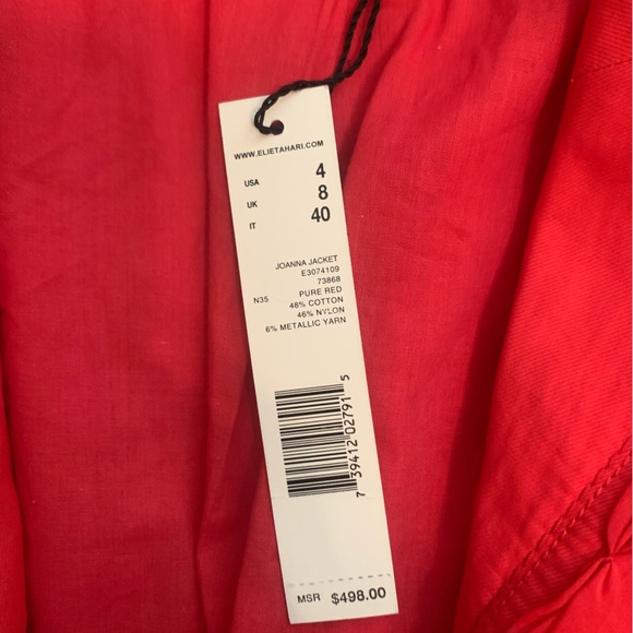 NWT Elie Tahari Coral Jacket. Size 4. - Picture 4 of 11